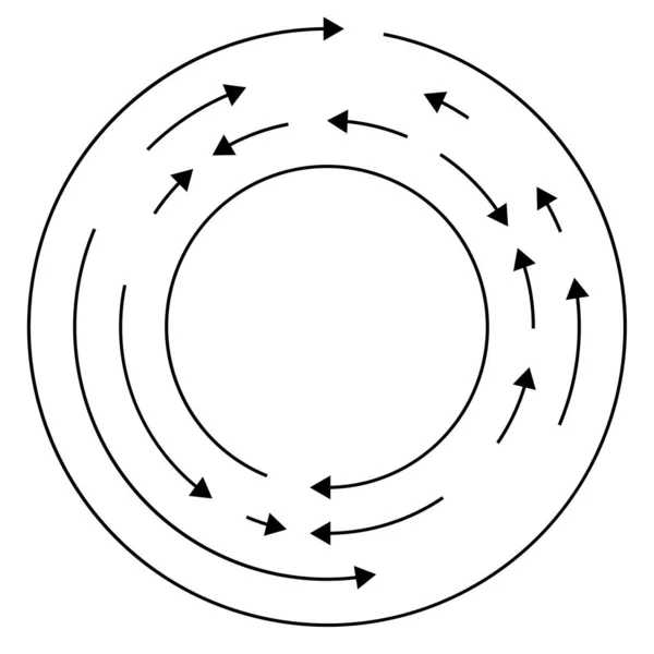 反対方向の円の矢印 — ストックベクタ