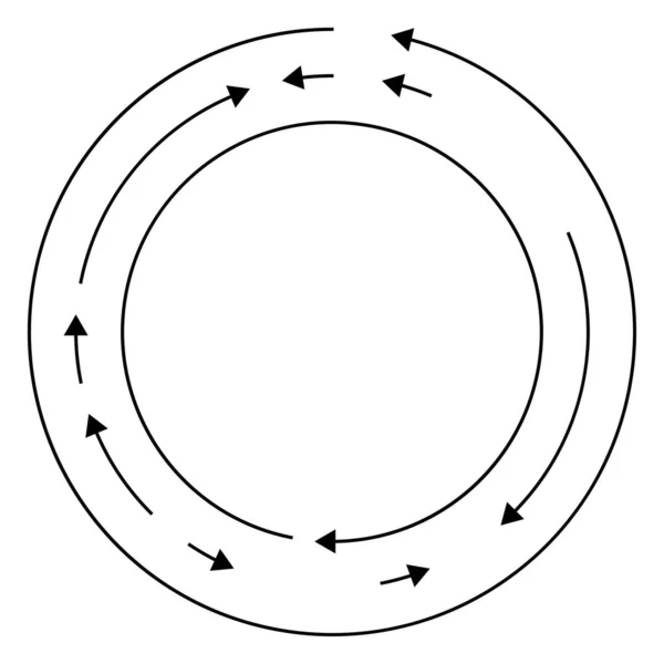 Circular Flechas Círculo Reversa Dirección Opuesta — Archivo Imágenes Vectoriales