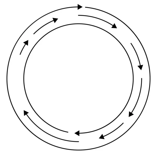 Círculos Circulares Coloridos Concéntricos Segmentados Con Flechas Líneas Flechas Radiales — Archivo Imágenes Vectoriales