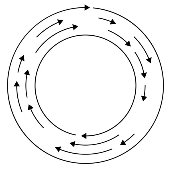 Barevné Kruhové Soustředné Kruhy Šípy Radiální Vyzařující Šipky Víření Točení — Stockový vektor
