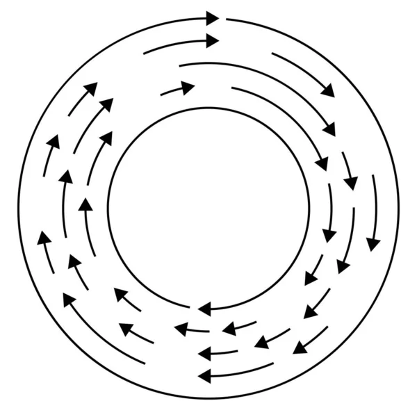 Círculos Circulares Coloridos Concéntricos Segmentados Con Flechas Líneas Flechas Radiales — Vector de stock