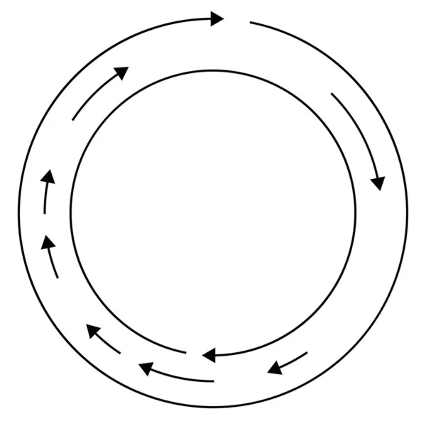 Kolorowe Okrągłe Koncentryczne Segmentowe Koła Strzałkami Radialne Promieniujące Linie Strzałek — Wektor stockowy