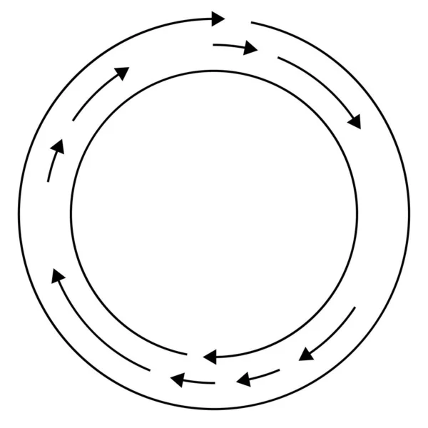 Kolorowe Okrągłe Koncentryczne Segmentowe Koła Strzałkami Radialne Promieniujące Linie Strzałek — Wektor stockowy