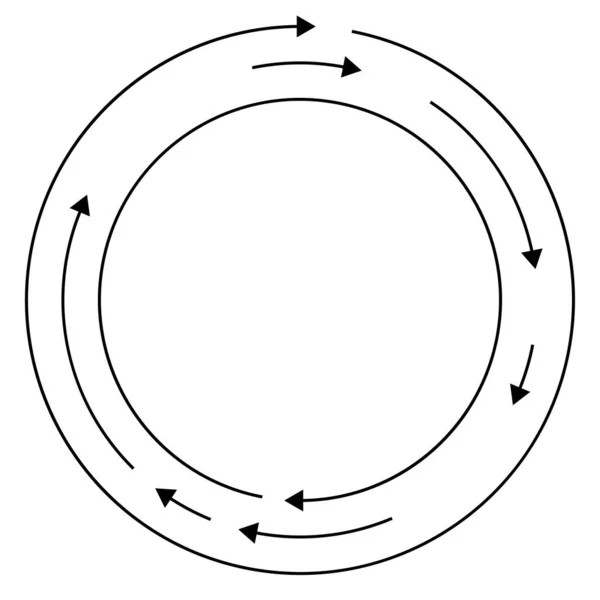 Círculos Circulares Coloridos Concéntricos Segmentados Con Flechas Líneas Flechas Radiales — Archivo Imágenes Vectoriales