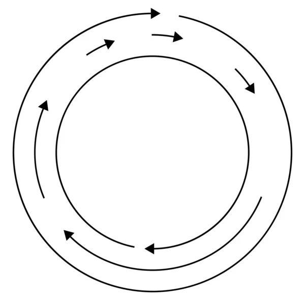 Kolorowe Okrągłe Koncentryczne Segmentowe Koła Strzałkami Radialne Promieniujące Linie Strzałek — Wektor stockowy