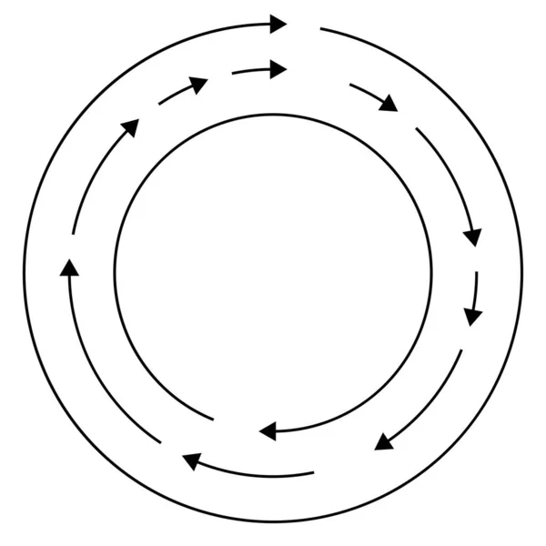 Círculos Circulares Coloridos Concéntricos Segmentados Con Flechas Líneas Flechas Radiales — Archivo Imágenes Vectoriales