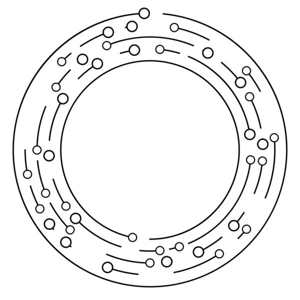 Κυκλικές Ομόκεντρες Γραμμές Τμηματικοί Κύκλοι Κόμβους Κομβικά Σημεία — Διανυσματικό Αρχείο