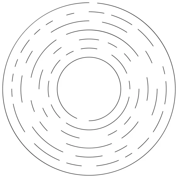 Circular Círculos Segmentados Concêntricos Anéis Circulo Geométrico Abstrato Espiral Rodopiar —  Vetores de Stock