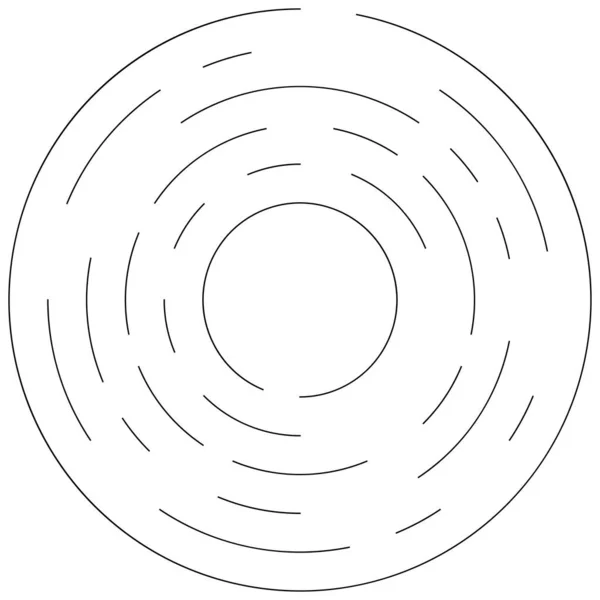 Circular Círculos Segmentados Concéntricos Anillos Círculo Geométrico Abstracto Espiral Remolino — Archivo Imágenes Vectoriales