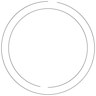 Dairesel, yoğunlaştırılmış çemberler, halkalar. Soyut geometrik çember. Döndür, döndür, döndür. Rastgele döndürme çemberleri stok vektör illüstrasyonu, kırpma sanatı grafikleri.
