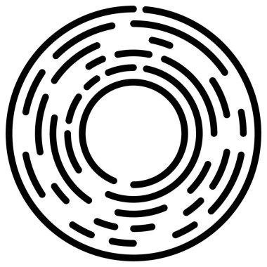 Dairesel, yoğunlaştırılmış çemberler, halkalar. Soyut geometrik çember. Döndür, döndür, döndür. Rastgele döndürme çemberleri stok vektör illüstrasyonu, kırpma sanatı grafikleri.