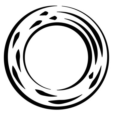 Dairesel, yoğunlaştırılmış çemberler, halkalar. Soyut geometrik çember. Döndür, döndür, döndür. Rastgele döndürme çemberleri stok vektör illüstrasyonu, kırpma sanatı grafikleri.