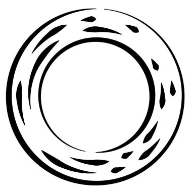 Dairesel, yoğunlaştırılmış çemberler, halkalar. Soyut geometrik çember. Döndür, döndür, döndür. Rastgele döndürme çemberleri stok vektör illüstrasyonu, kırpma sanatı grafikleri.