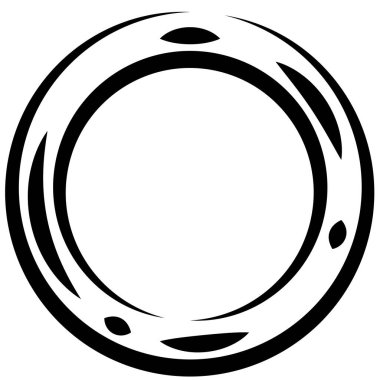 Dairesel, yoğunlaştırılmış çemberler, halkalar. Soyut geometrik çember. Döndür, döndür, döndür. Rastgele döndürme çemberleri stok vektör illüstrasyonu, kırpma sanatı grafikleri.