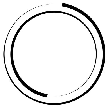 Dairesel, yoğunlaştırılmış çemberler, halkalar. Soyut geometrik çember. Döndür, döndür, döndür. Rastgele döndürme çemberleri stok vektör illüstrasyonu, kırpma sanatı grafikleri.