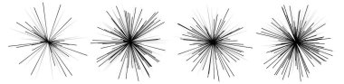Radyal, yayılan dinamik ışınlar, ışınlama hatları. Yıldız patlaması, güneş patlaması elementi. Parlatıcı, ışıltı efekti. Parıltı, parıltı, parıltı, parıltı tasarımı - stok vektör illüstrasyonu, klip- sanat grafikleri