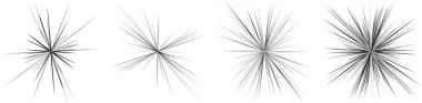 Radyal, yayılan dinamik ışınlar, ışınlama hatları. Yıldız patlaması, güneş patlaması elementi. Parlatıcı, ışıltı efekti. Parıltı, parıltı, parıltı, parıltı tasarımı - stok vektör illüstrasyonu, klip- sanat grafikleri
