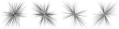 Radyal, yayılan dinamik ışınlar, ışınlama hatları. Yıldız patlaması, güneş patlaması elementi. Parlatıcı, ışıltı efekti. Parıltı, parıltı, parıltı, parıltı tasarımı - stok vektör illüstrasyonu, klip- sanat grafikleri
