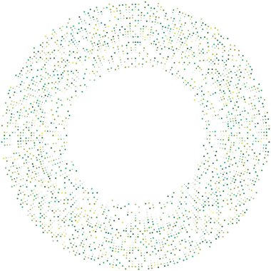 Renkli, renkli rastgele daireler, noktalar, benekler ve çiller konsantre, dairesel ve dairesel elementler. Noktacılık, noktacılık rastgele polikrom yarım ton daireler stok vektör çizimi, klip- sanat grafikleri