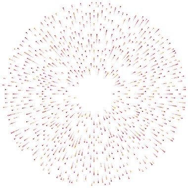 Renkli, renkli rastgele daireler, noktalar, benekler ve çiller konsantre, dairesel ve dairesel elementler. Noktacılık, noktacılık rastgele polikrom yarım ton daireler stok vektör çizimi, klip- sanat grafikleri