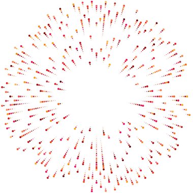 Renkli, renkli rastgele daireler, noktalar, benekler ve çiller konsantre, dairesel ve dairesel elementler. Noktacılık, noktacılık rastgele polikrom yarım ton daireler stok vektör çizimi, klip- sanat grafikleri