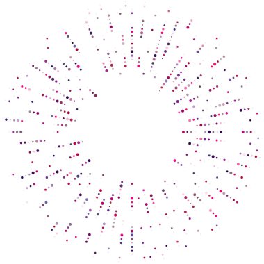 Renkli, renkli rastgele daireler, noktalar, benekler ve çiller konsantre, dairesel ve dairesel elementler. Noktacılık, noktacılık rastgele polikrom yarım ton daireler stok vektör çizimi, klip- sanat grafikleri