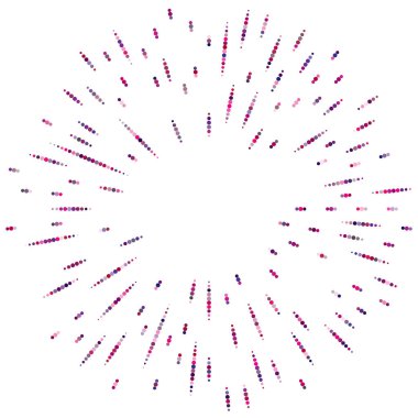 Renkli, renkli rastgele daireler, noktalar, benekler ve çiller konsantre, dairesel ve dairesel elementler. Noktacılık, noktacılık rastgele polikrom yarım ton daireler stok vektör çizimi, klip- sanat grafikleri