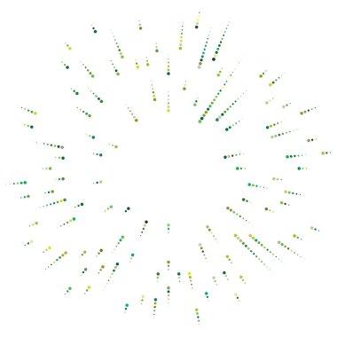Renkli, renkli rastgele daireler, noktalar, benekler ve çiller konsantre, dairesel ve dairesel elementler. Noktacılık, noktacılık rastgele polikrom yarım ton daireler stok vektör çizimi, klip- sanat grafikleri