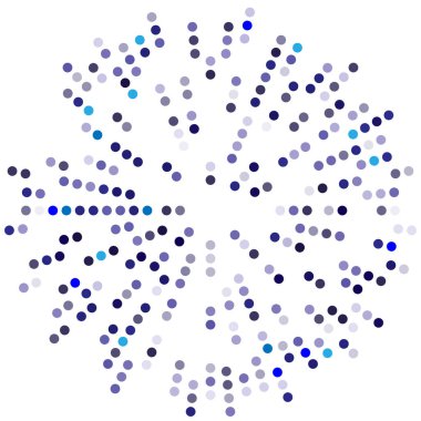 Renkli, renkli rastgele daireler, noktalar, benekler ve çiller konsantre, dairesel ve dairesel elementler. Noktacılık, noktacılık rastgele polikrom yarım ton daireler stok vektör çizimi, klip- sanat grafikleri