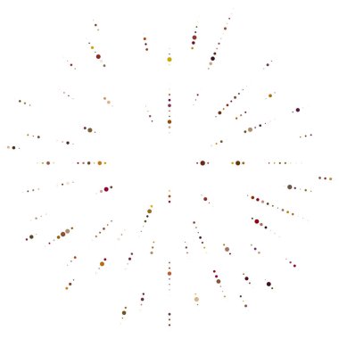 Renkli, renkli rastgele daireler, noktalar, benekler ve çiller konsantre, dairesel ve dairesel elementler. Noktacılık, noktacılık rastgele polikrom yarım ton daireler stok vektör çizimi, klip- sanat grafikleri