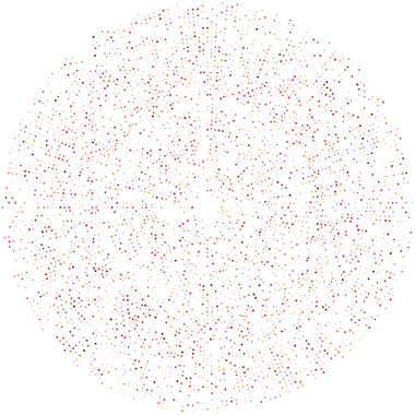 Renkli, renkli rastgele daireler, noktalar, benekler ve çiller konsantre, dairesel ve dairesel elementler. Noktacılık, noktacılık rastgele polikrom yarım ton daireler stok vektör çizimi, klip- sanat grafikleri