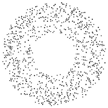 Renkli, renkli rastgele daireler, noktalar, benekler ve çiller konsantre, dairesel ve dairesel elementler. Noktacılık, noktacılık rastgele polikrom yarım ton daireler stok vektör çizimi, klip- sanat grafikleri
