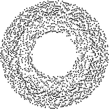 Renkli, renkli rastgele daireler, noktalar, benekler ve çiller konsantre, dairesel ve dairesel elementler. Noktacılık, noktacılık rastgele polikrom yarım ton daireler stok vektör çizimi, klip- sanat grafikleri