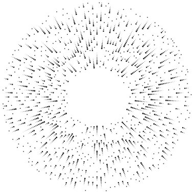 Rastgele daireler, noktalar, benekler ve çiller eşmerkezli, dairesel ve dairesel elementler. Noktacılık, noktacılık rastgele yarım ton daireler stok vektör illüstrasyonu, klip- sanat grafikleri.