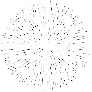 Rastgele daireler, noktalar, benekler ve çiller eşmerkezli, dairesel ve dairesel elementler. Noktacılık, noktacılık rastgele yarım ton daireler stok vektör illüstrasyonu, klip- sanat grafikleri.
