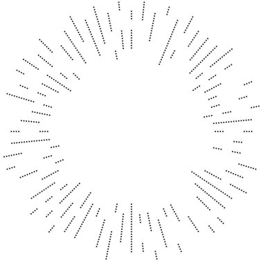 Renkli, renkli rastgele daireler, noktalar, benekler ve çiller konsantre, dairesel ve dairesel elementler. Noktacılık, noktacılık rastgele polikrom yarım ton daireler stok vektör çizimi, klip- sanat grafikleri