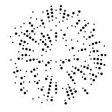 Renkli, renkli rastgele daireler, noktalar, benekler ve çiller konsantre, dairesel ve dairesel elementler. Noktacılık, noktacılık rastgele polikrom yarım ton daireler stok vektör çizimi, klip- sanat grafikleri