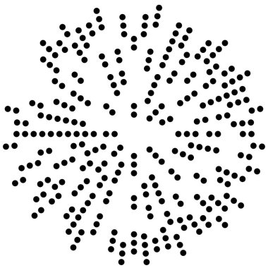 Renkli, renkli rastgele daireler, noktalar, benekler ve çiller konsantre, dairesel ve dairesel elementler. Noktacılık, noktacılık rastgele polikrom yarım ton daireler stok vektör çizimi, klip- sanat grafikleri