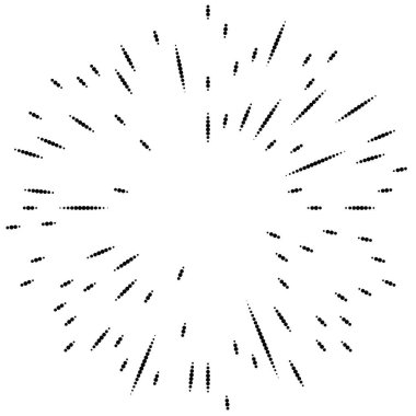 Rastgele daireler, noktalar, benekler ve çiller eşmerkezli, dairesel ve dairesel elementler. Noktacılık, noktacılık rastgele yarım ton daireler stok vektör illüstrasyonu, klip- sanat grafikleri.