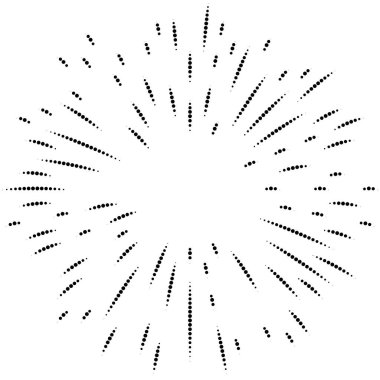 Rastgele daireler, noktalar, benekler ve çiller eşmerkezli, dairesel ve dairesel elementler. Noktacılık, noktacılık rastgele yarım ton daireler stok vektör illüstrasyonu, klip- sanat grafikleri.