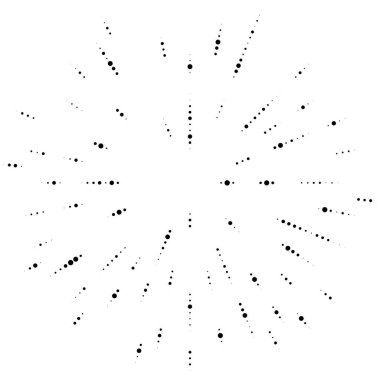 Renkli, renkli rastgele daireler, noktalar, benekler ve çiller konsantre, dairesel ve dairesel elementler. Noktacılık, noktacılık rastgele polikrom yarım ton daireler stok vektör çizimi, klip- sanat grafikleri