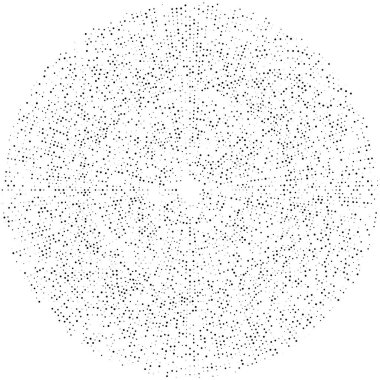 Renkli, renkli rastgele daireler, noktalar, benekler ve çiller konsantre, dairesel ve dairesel elementler. Noktacılık, noktacılık rastgele polikrom yarım ton daireler stok vektör çizimi, klip- sanat grafikleri