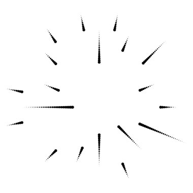 Renkli, renkli rastgele daireler, noktalar, benekler ve çiller konsantre, dairesel ve dairesel elementler. Noktacılık, noktacılık rastgele polikrom yarım ton daireler stok vektör çizimi, klip- sanat grafikleri