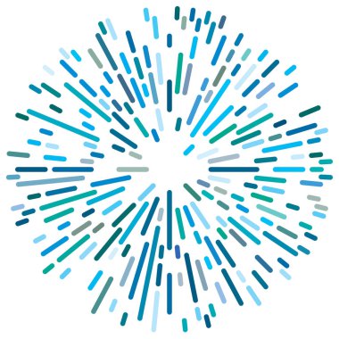 Radikal, yayılan çizgiler. Radyasyon, patlama, parıltı, parıltı ve parıltı efekti. Soyut patlama, aurora, aura etkisi stok vektör çizimi, klip- sanat grafikleri.