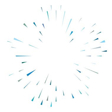 Radikal, yayılan çizgiler. Radyasyon, patlama, parıltı, parıltı ve parıltı efekti. Soyut patlama, aurora, aura etkisi stok vektör çizimi, klip- sanat grafikleri.