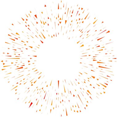 Radikal, yayılan çizgiler. Radyasyon, patlama, parıltı, parıltı ve parıltı efekti. Soyut patlama, aurora, aura etkisi stok vektör çizimi, klip- sanat grafikleri.