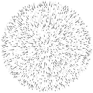 Radikal, yayılan çizgiler. Radyasyon, patlama, parıltı, parıltı ve parıltı efekti. Soyut patlama, aurora, aura etkisi stok vektör çizimi, klip- sanat grafikleri.