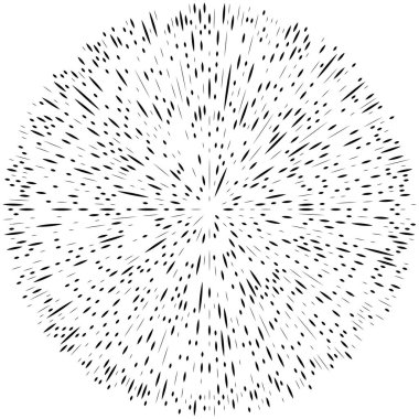 Radikal, yayılan çizgiler. Radyasyon, patlama, parıltı, parıltı ve parıltı efekti. Soyut patlama, aurora, aura etkisi stok vektör çizimi, klip- sanat grafikleri.