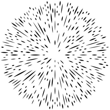 Radikal, yayılan çizgiler. Radyasyon, patlama, parıltı, parıltı ve parıltı efekti. Soyut patlama, aurora, aura etkisi stok vektör çizimi, klip- sanat grafikleri.