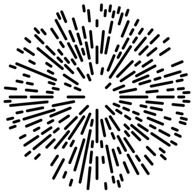 Radikal, yayılan çizgiler. Radyasyon, patlama, parıltı, parıltı ve parıltı efekti. Soyut patlama, aurora, aura etkisi stok vektör çizimi, klip- sanat grafikleri.
